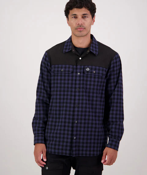 Swanndri - Marton Stormshield Long Sleeve Shirt - Mood Indigo/Caviar
