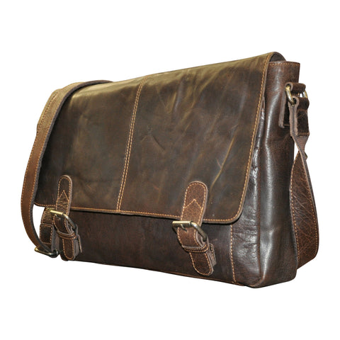 Oran Leather - Mason Vintage Leather Messenger Satchel – Brown | Brandy | Black