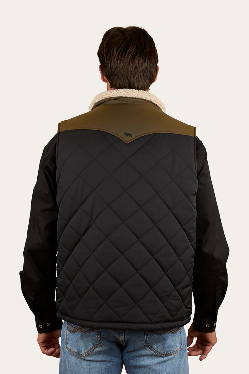 Ringers Western - McKinlay Mens Puffer Vest - Military Green/Black