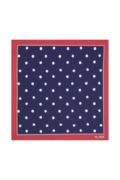 M.J. Bale - Mercury Pocket Square - Navy, Red & White