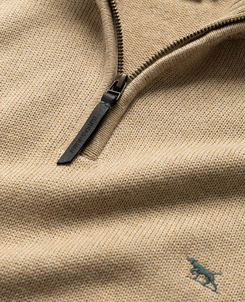 Rodd & Gunn - Merrick Bay Quarter Zip Jumper - Barley