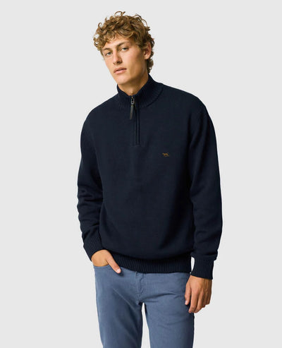 Rodd & Gunn - Merrick Bay Quarter Zip Jumper - Sapphire Blue - Multibuy
