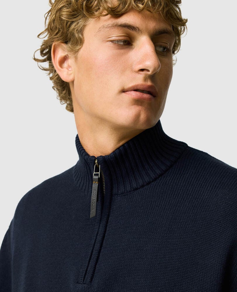 Rodd & Gunn - Merrick Bay Quarter Zip Jumper - Sapphire Blue - Multibuy