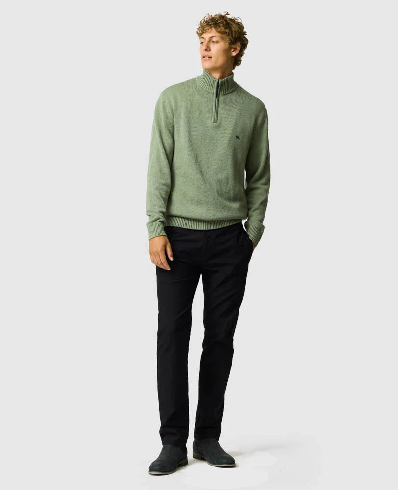 Rodd & Gunn - Merrick Bay Quarter Zip Jumper - Thyme - MULTIBUY