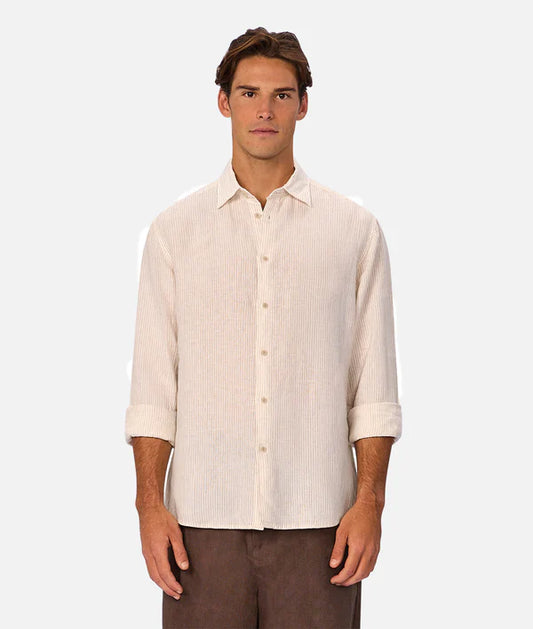 Industrie - The Monaco Long Sleeve Shirt - Cream Beige