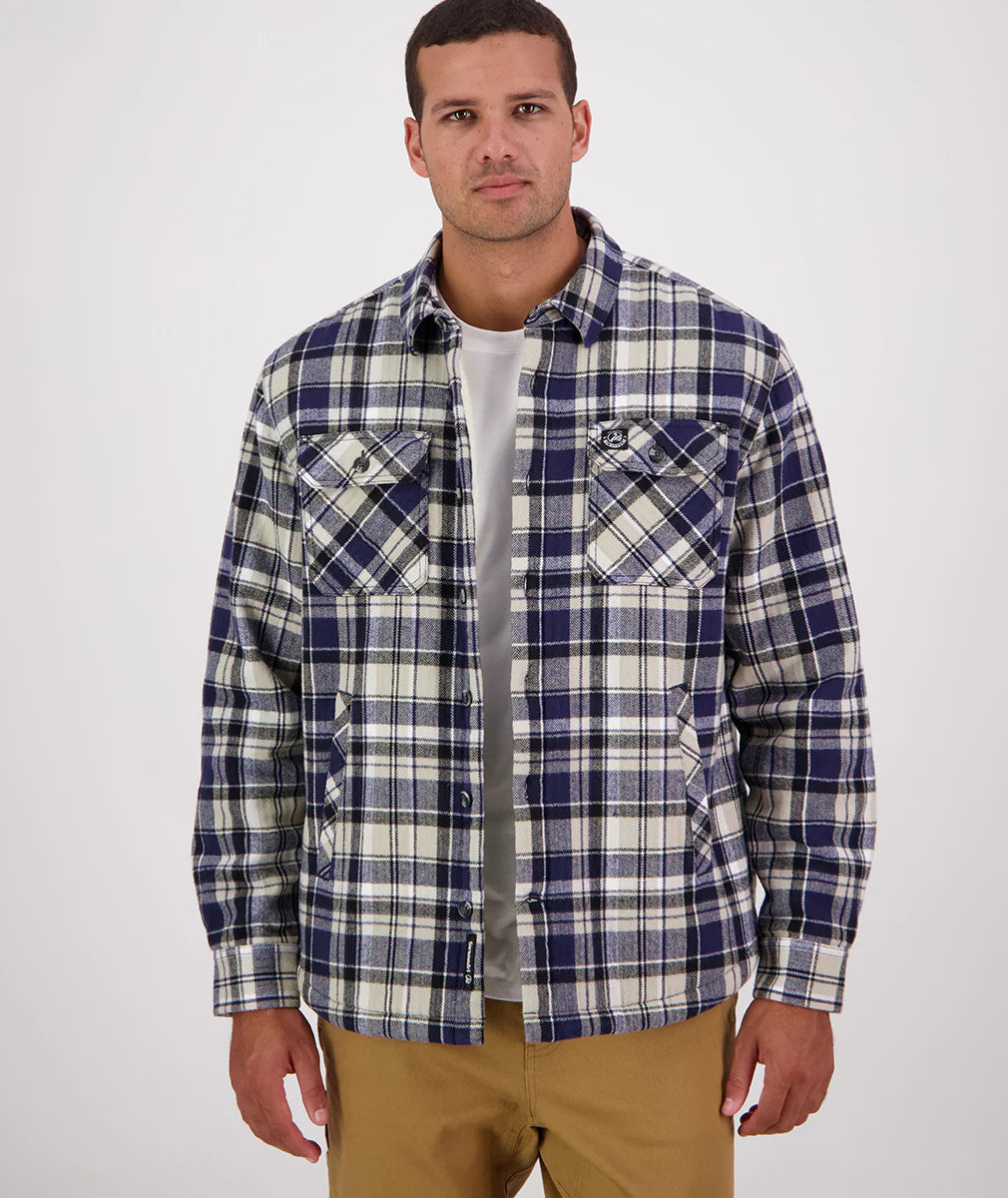 Swanndri - Morven Sherpa Shirt/Jacket - Check - Navy/Grey Horizon