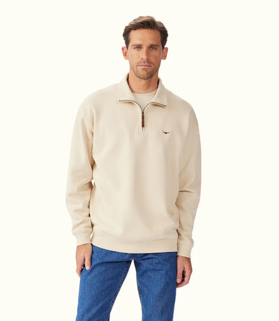 R.M.Williams - Mulyungarie Quarter Zip Sweatshirt - Sand