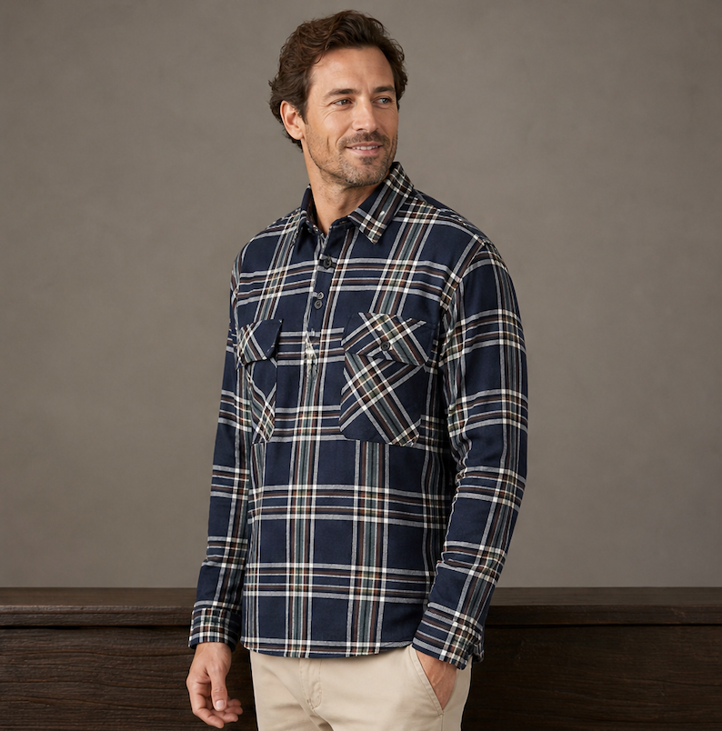 Navy, Sage Green, White Check