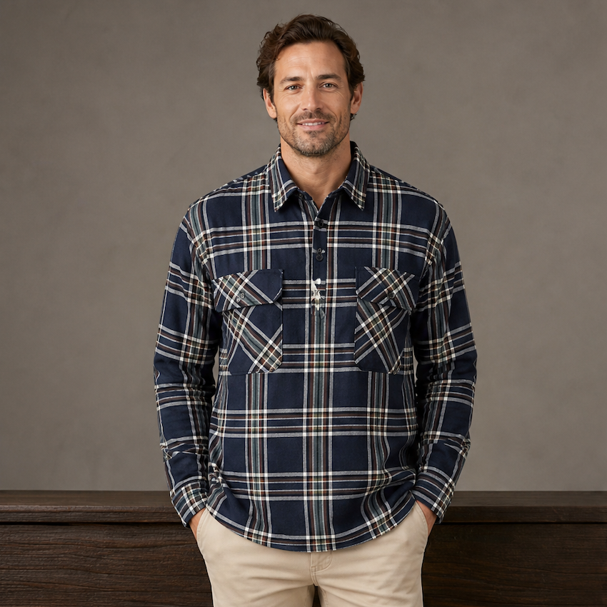 Navy, Sage Green, White Check