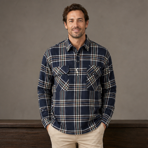 Navy, Sage Green, White Check