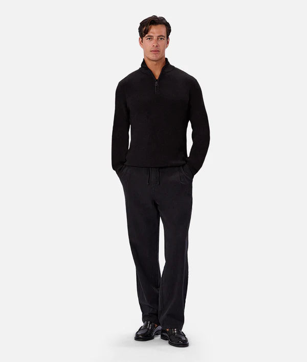 Industrie - The New England Zip Neck Knit - Black