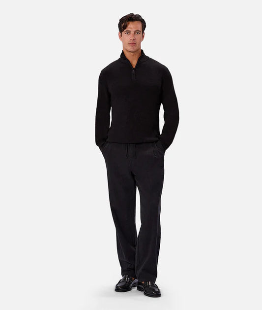 Industrie - The New England Zip Neck Knit - Black
