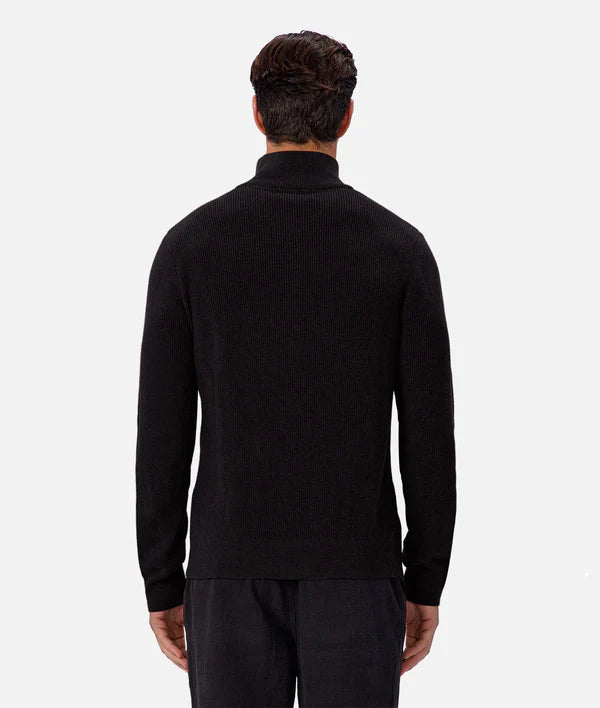 Industrie - The New England Zip Neck Knit - Black