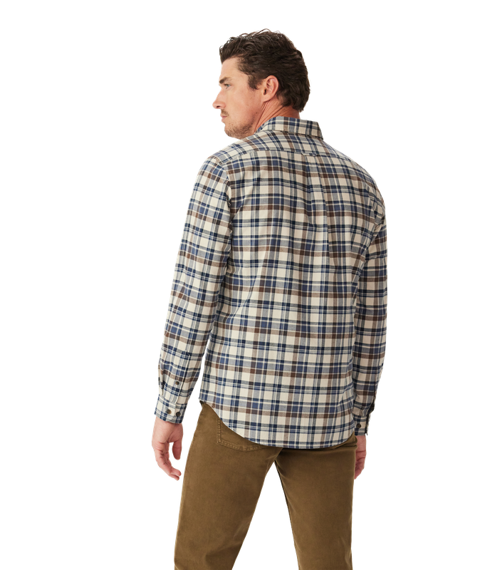 R.M.Williams - Orion Brushed Check Shirt - Terracotta & Blue