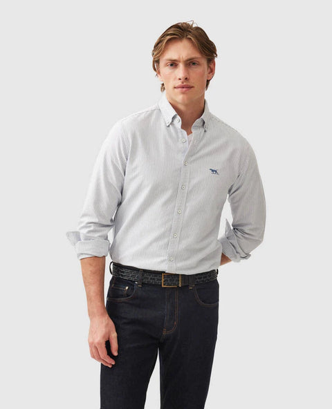 Rodd & Gunn - Lakeside Oxford Shirt - Stripe - French Blue & White