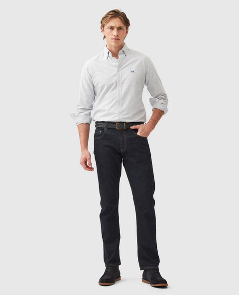 Rodd & Gunn - Lakeside Oxford Shirt - Stripe - French Blue & White