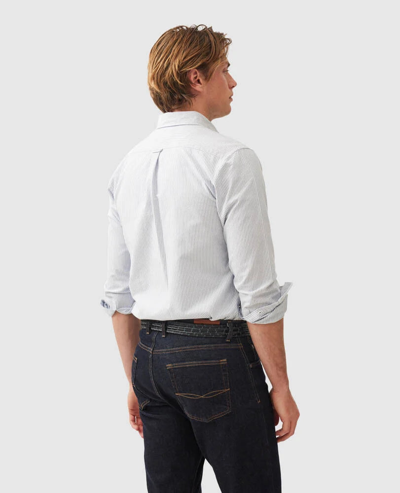 Rodd & Gunn - Lakeside Oxford Shirt - Stripe - French Blue & White
