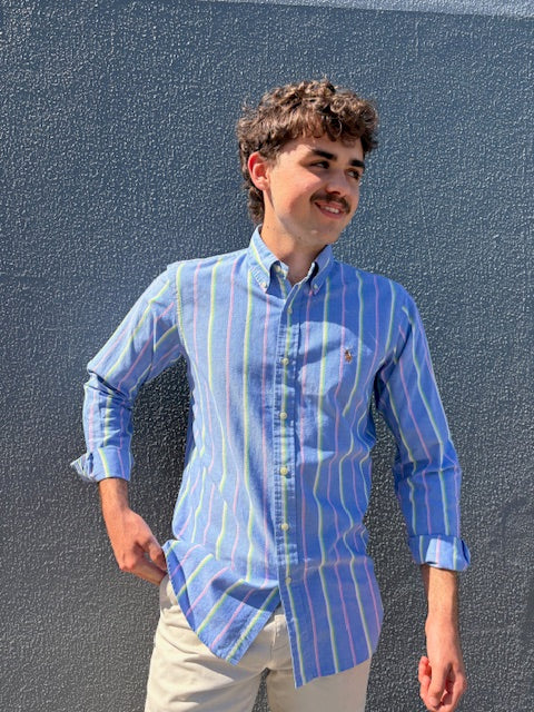 Polo Ralph Lauren - Oxford Shirt - Stripe - Royal Blue/Pink