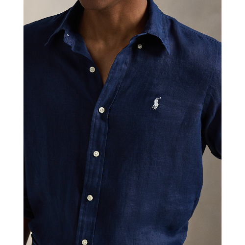 Polo Ralph Lauren -  Custom Fit Linen Shirt - Navy