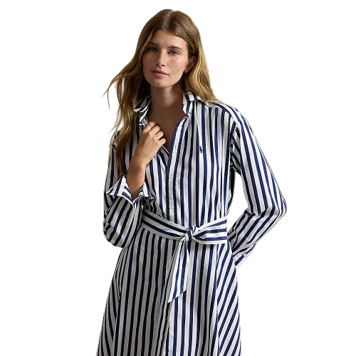 Polo Ralph Lauren - Long Sleeve Ela Day Dress - Navy/White