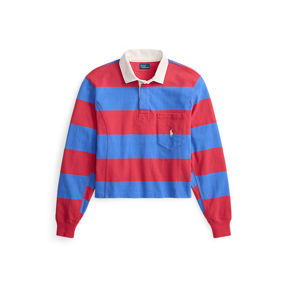Polo Ralph Lauren -  Jersey Shaped Rugby Shirt- Red-Blue Stripe