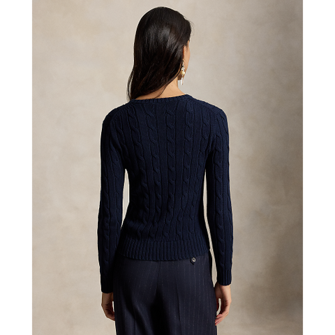 Polo Ralph Lauren - Womens Cable Knit Cotton Sweater - Navy