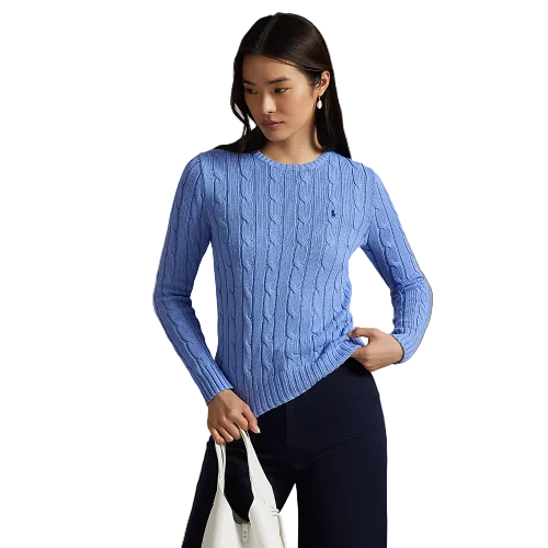 Polo Ralph Lauren -  Cable Knit Cotton Crewneck Sweater - Litchfield Blue