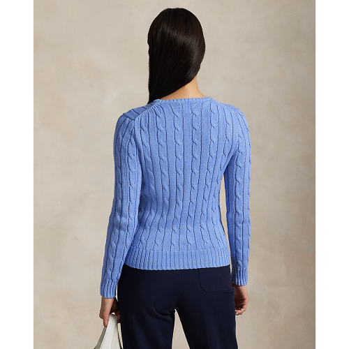 Polo Ralph Lauren -  Cable Knit Cotton Crewneck Sweater - Litchfield Blue