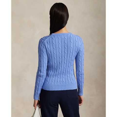 Polo Ralph Lauren -  Cable Knit Cotton Crewneck Sweater - Litchfield Blue