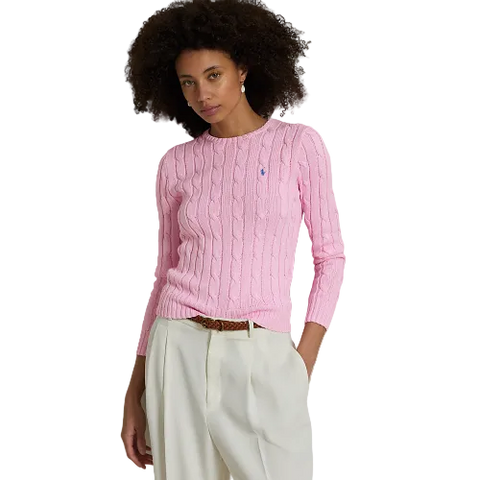 Polo Ralph Lauren -  Cable Knit Cotton Sweater - Carmel Pink