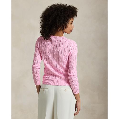 Polo Ralph Lauren -  Cable Knit Cotton Sweater - Carmel Pink