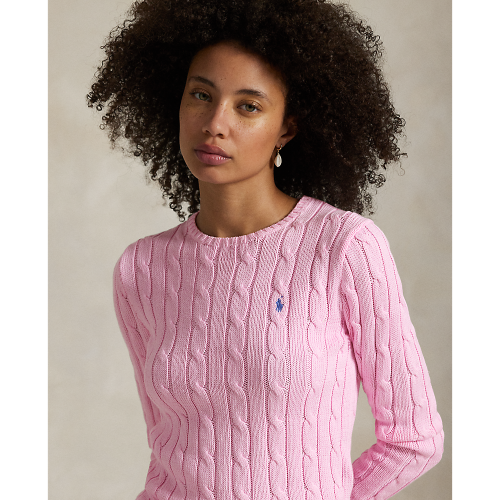 Polo Ralph Lauren -  Cable Knit Cotton Sweater - Carmel Pink