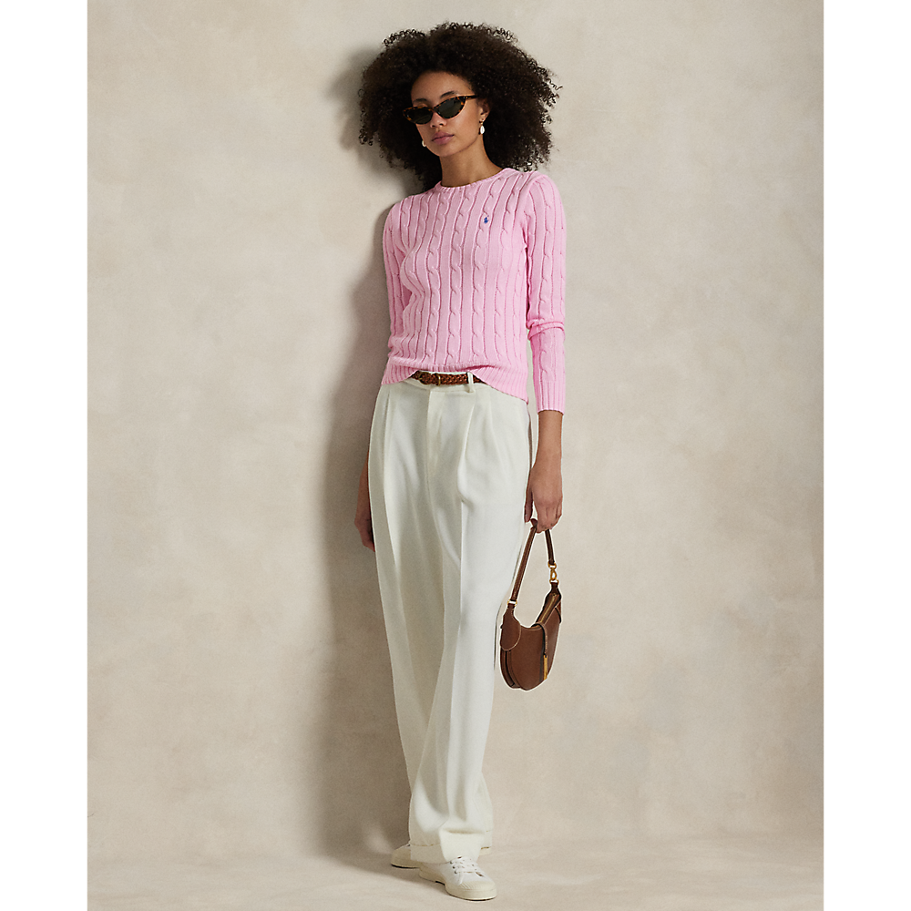 Polo Ralph Lauren -  Cable Knit Cotton Sweater - Carmel Pink