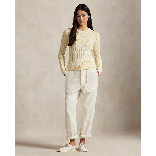 Polo Ralph Lauren -  Cable Knit Cotton Crewneck Sweater - Cream