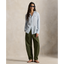 Polo Ralph Lauren - Classic Fit Linen Striped Shirt - Blue and White 