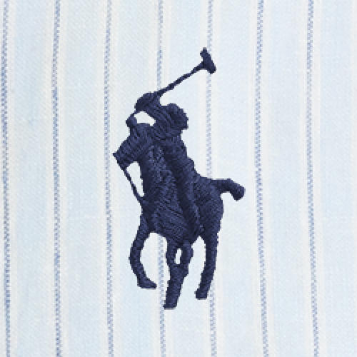 Polo Ralph Lauren - Classic Fit Linen Striped Shirt - Blue and White 