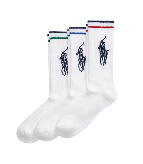 Polo Ralph Lauren - Ralph Lauren - 3 Pack Cotton Rib Crew Sock - White