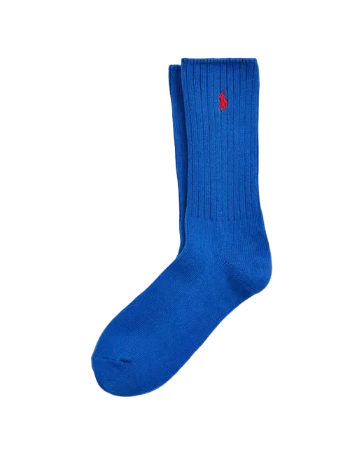 Polo Ralph Lauren - Ribbed Cotton Blend Crew Socks - Royal
