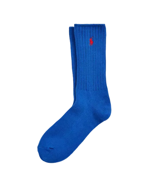 Polo Ralph Lauren - Ribbed Cotton Blend Crew Socks - Royal