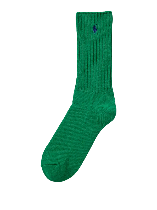 Polo Ralph Lauren - Ribbed Cotton Blend Crew Socks - Green