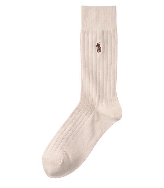 POL449856155019-Polo Ralph Lauren - Ralph Lauren - Egyptian Rib Crew Sock - Stone 
