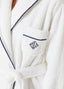 POL4P0005-Polo Ralph Lauren - Monogrammed Cotton Terry Robe - White/Navy
