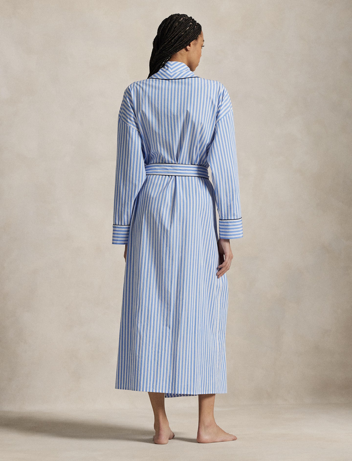 Polo Ralph Lauren - Striped Poplin Cotton Robe - Blue/White
