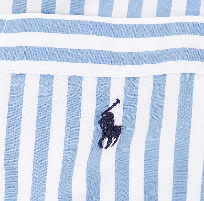 POL4P8004-Polo Ralph Lauren - Stripe Cotton PJ set - Blue/White