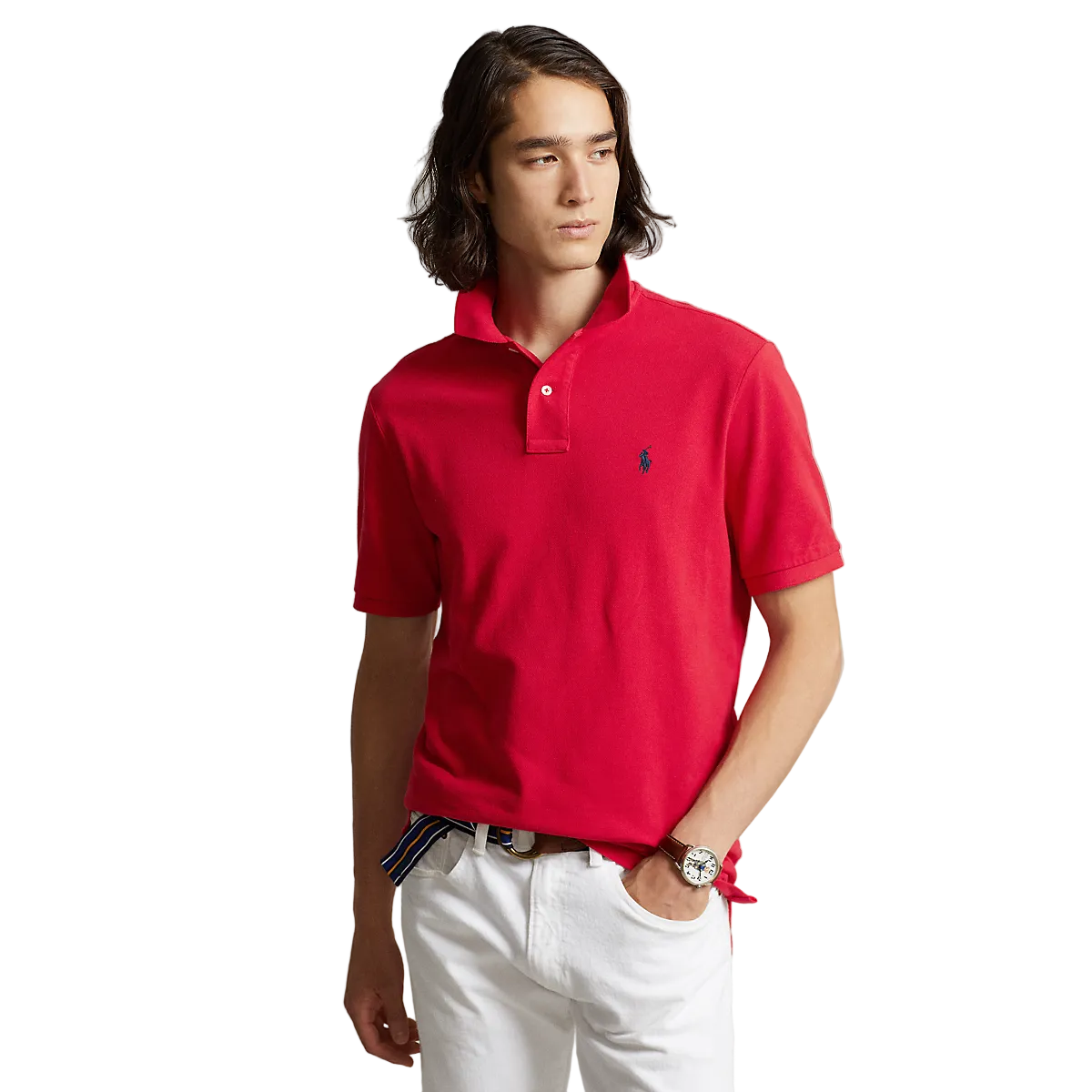 Polo Ralph Lauren -  Custom Fit Mesh Polo - Red