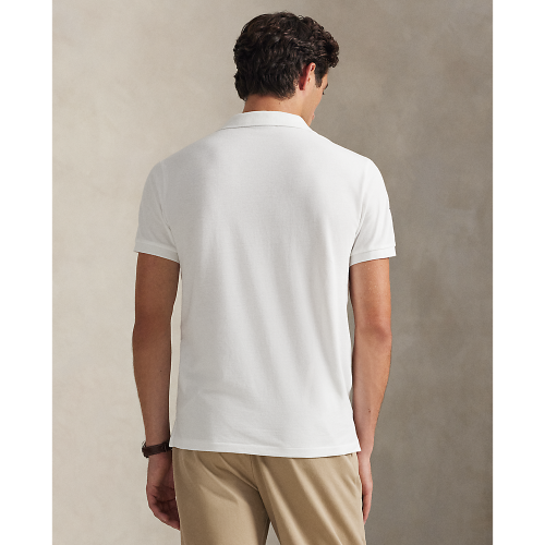 Polo Ralph Lauren - Custom Slim Fit Big Pony Mesh Polo Shirt - White