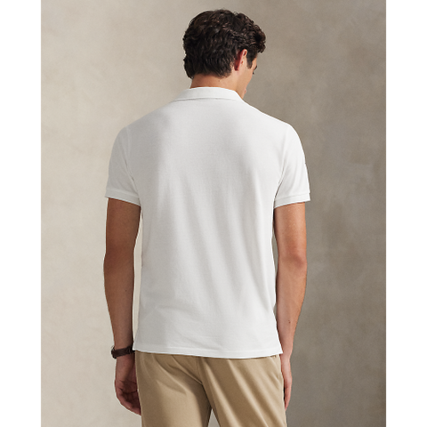 Polo Ralph Lauren - Custom Slim Fit Big Pony Mesh Polo Shirt - White