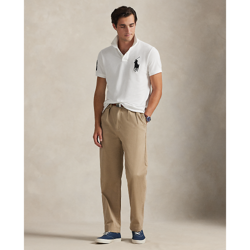 Polo Ralph Lauren - Custom Slim Fit Big Pony Mesh Polo Shirt - White