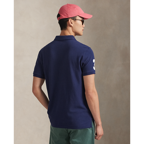 Polo Ralph Lauren - Custom Slim Fit Big Pony Mesh Polo Shirt - Navy