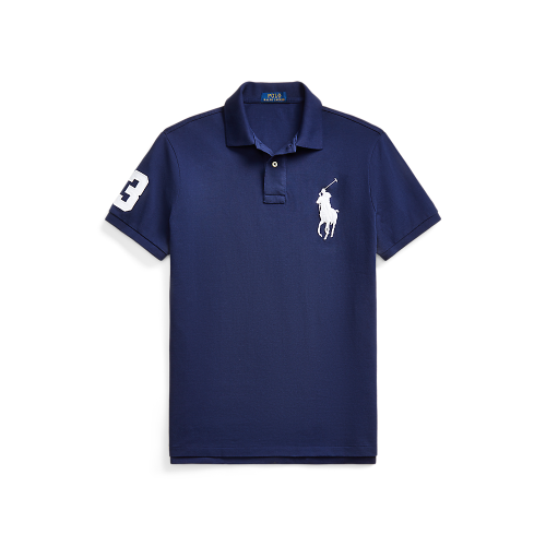 Polo Ralph Lauren - Custom Slim Fit Big Pony Mesh Polo Shirt - Navy